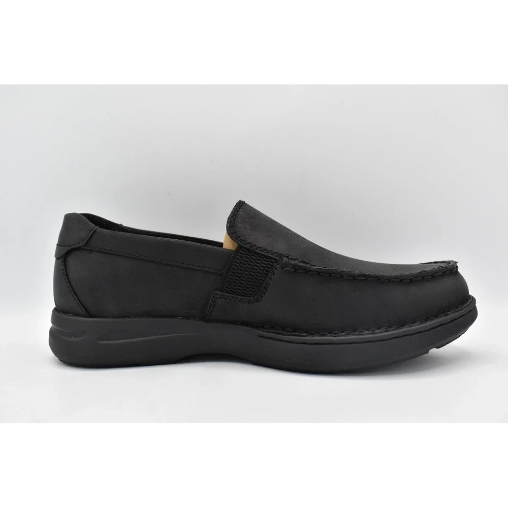 Born Mariner Loafers Mens 11 Black Full Grain Leather Slip On Moc Toe Shoe NEW